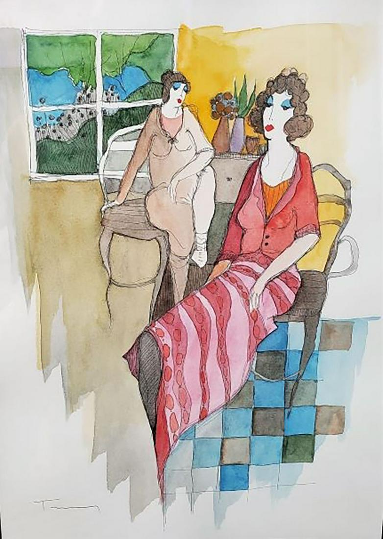 ITZCHAK TARKAY, "UNTITLED", ORIGINAL WATERCOLOR ON PAPER (1 of 1)