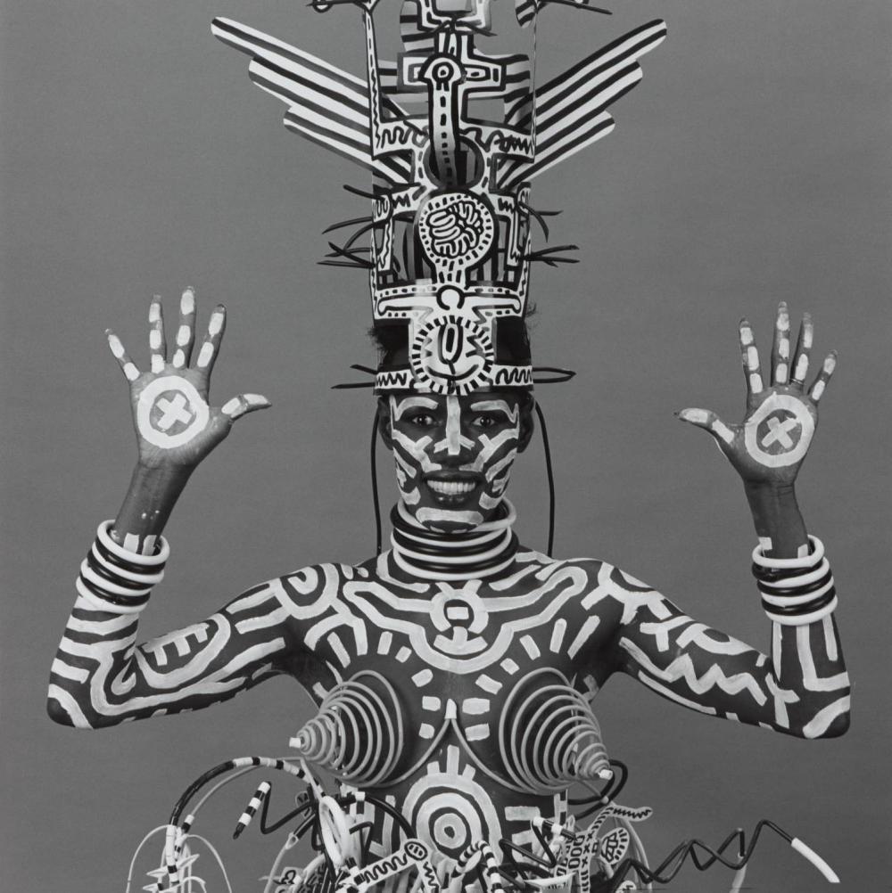 Robert Mapplethorpe, Grace Jones, 1984. Painted by Keith Haring (1 of 1)