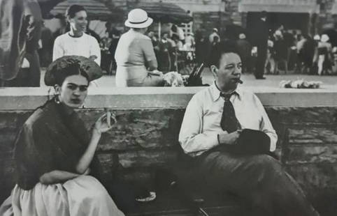 Lucienne Bloch, Diego & Frida at Jones Beach State Park,Long Island, NY, 1933: Photographer: Lucienne Bloch Subject/Title: Diego & Frida at Jones Beach State Park, Long Island, NY Date Of Negative: 1933 Type Of Print: Authentic Vintage Sheet Fed Photogravure/Heliogravure Date Of