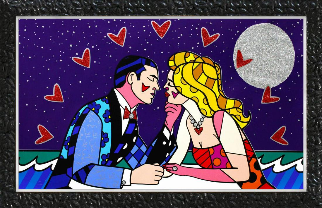 Romero Britto, Full Moon -2017, Large signed and numbered on canvas (1 of 4)