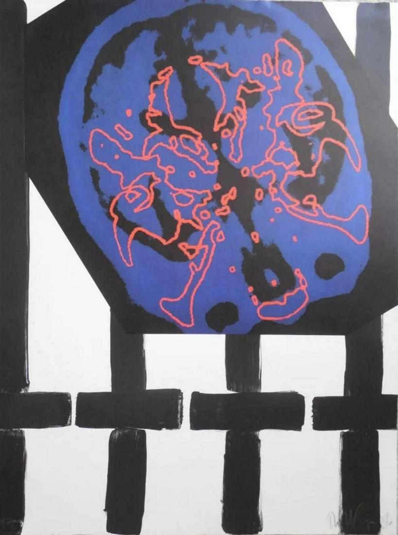 Robert Longo, For Joseph Beuys, Lithograph Signed # PP 3/6: Artist: Robert Longo Title: Untitled (for Joseph Beuys) Year: 1986 Dimensions: 32in. by 24in. Edition: Printer's Proof (PP 3/6) Publisher: Galerie Bernd Kuser Munich Medium: Lithograph in Colors on So