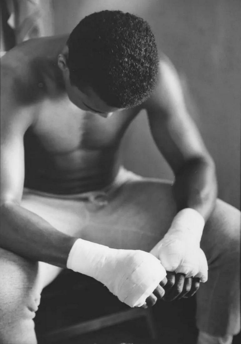Gordon Parks, Just after his successful 1966 heavyweight title defense over Henry Cooper in London,: Photographer: Gordon Roger Alexander Buchanan Parks (1912-2006) was an American photographer, musician, writer, and film director, who became prominent in U.S. documentary photojournalism in the 1940s