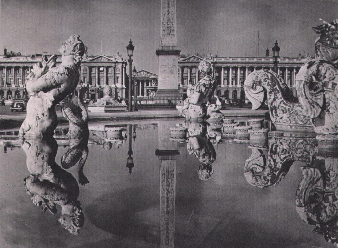 Brassai , Place De La Concorde, 1945: Photographer: Brassai (pseudonym of Gyula Halsz, 1899 - 1984) - historically important Hungarian photographer, sculptor and filmmaker who rose to fame in France. Title: PLACE DE LA CONCORDE Date Of Ne