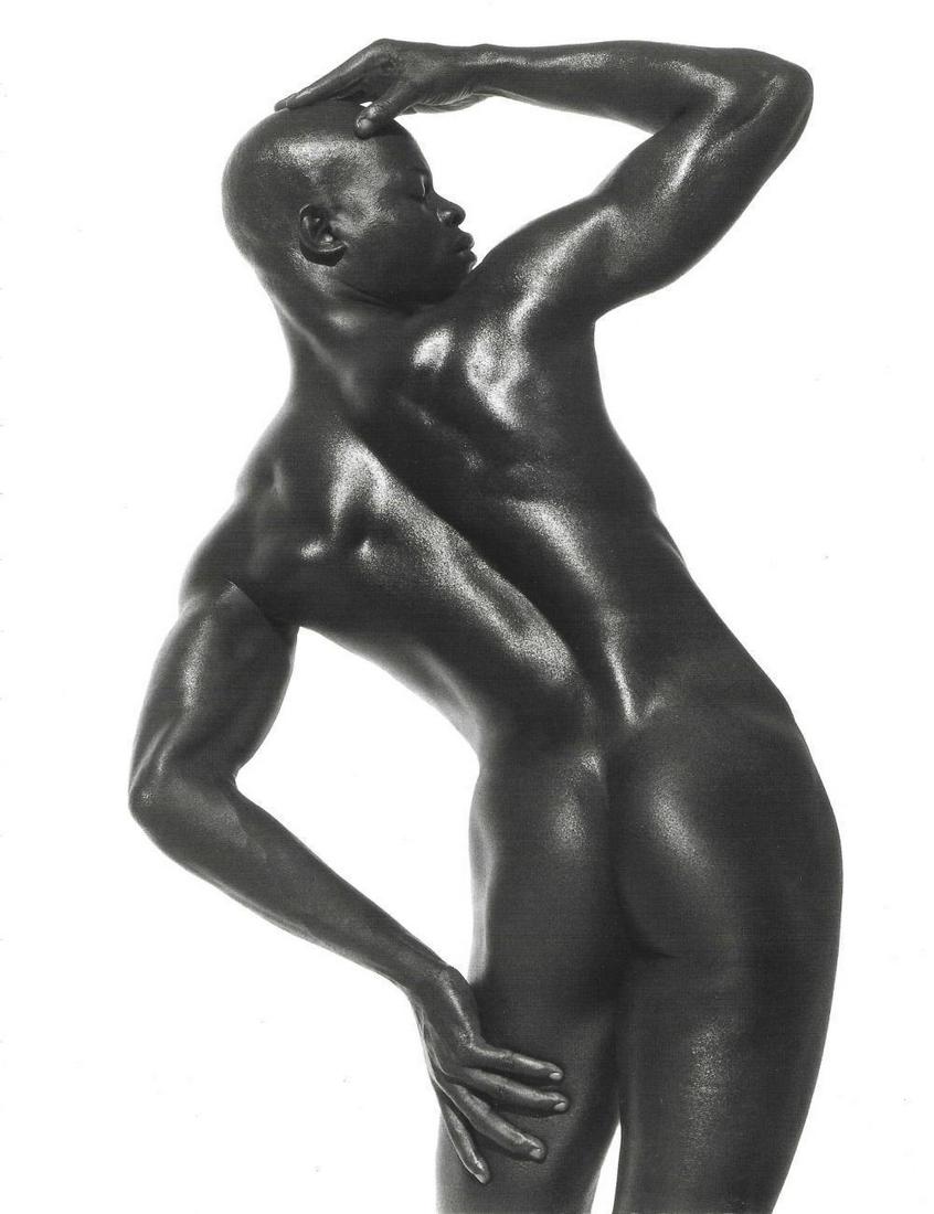 Herb Ritts, Dimjon Three Quarter Nude Profile Hollywood 1989: Photographer: Herbert "Herb" Ritts (American, 1952 - 2002) - renowned fashion, art and celebrity photographer. Subject: Dimjon Three Quarter Nude Profile Hollywood Date Of Negative: 1989 Type Of Print
