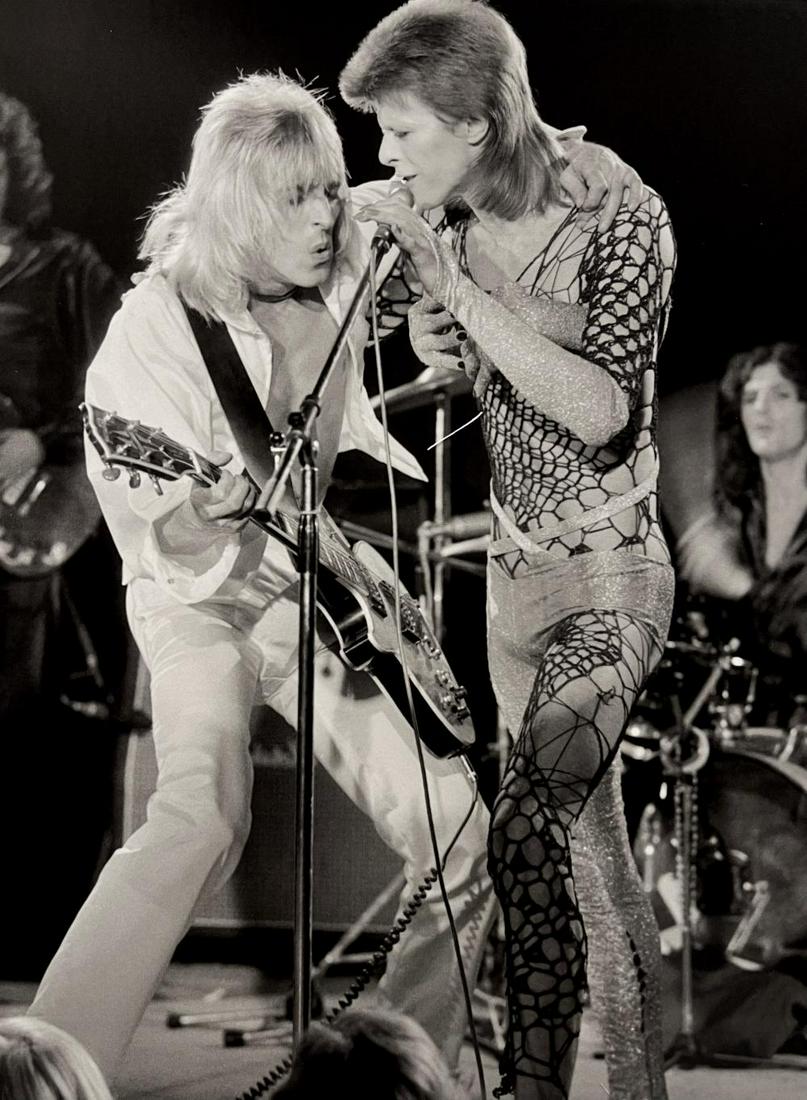Terry O'Neill, David Bowie And Guitarist Mick Ronson Rocking The Stage, 1973 (1 of 1)