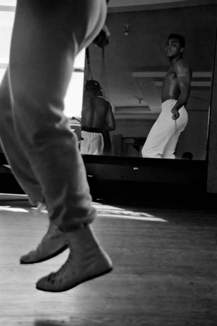 Gordon Parks, Ali training in Miami, 1966: Artist: Gordon Roger Alexander Buchanan Parks (November 30, 1912 â€“ March 7, 2006) was an American photographer, musician, writer and film director, who became prominent in U.S. Title: Ali train