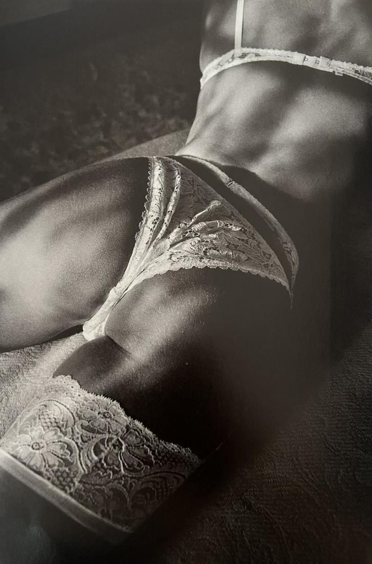 Jeanloup Sieff, Lingerie 1986: Photographer: Jeanloup Sieff (French, 1933 - 2000) - French photographer critically acclaimed for his portraits, landscapes, nude studies, and fashion imagery. He often made use of a wide-angle lens, 
