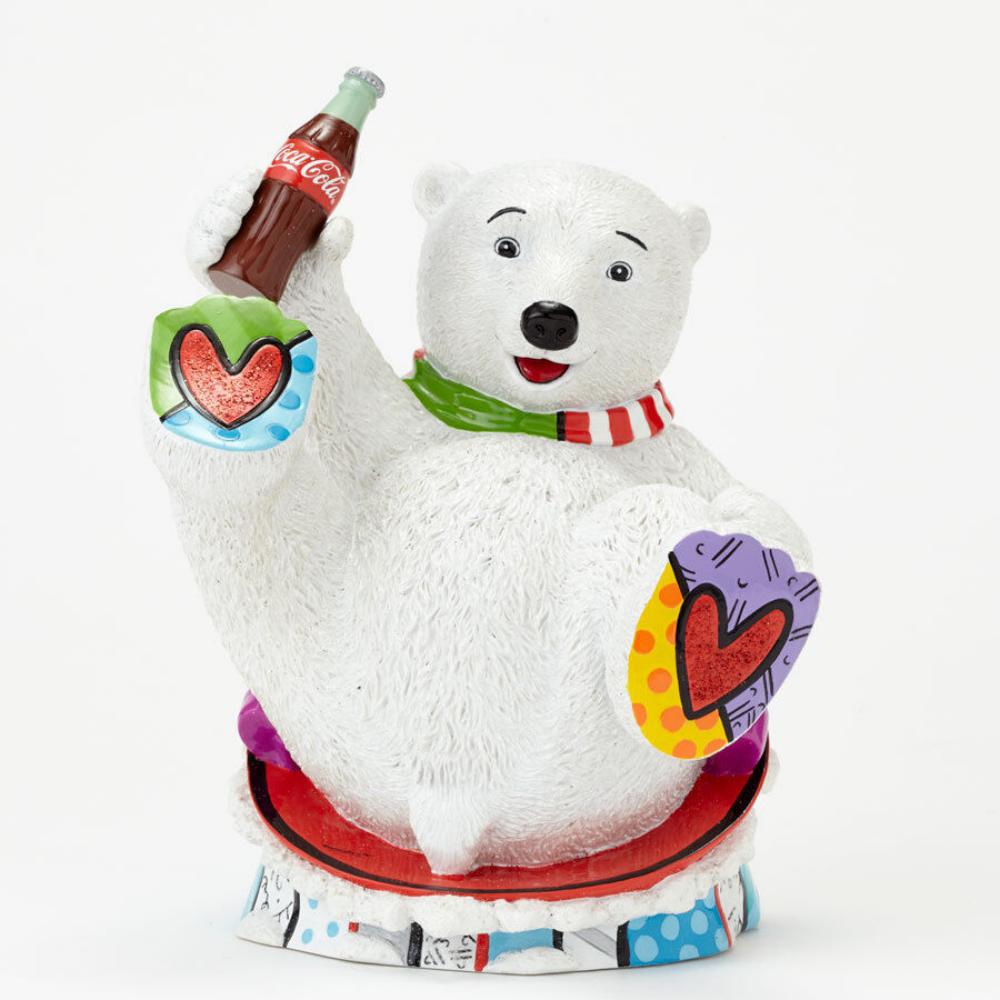 Romero Britto Coke - Coca Cola Baby Polar Bear, 2014: Romero Britto Coke Baby Polar Bear - 2014 Stone Resin Sold Out, Very rare 7.25in H x 5.25in W x 6in L First, in a series, Romero Britto interprets the world's most iconic polar bear from the beloved C