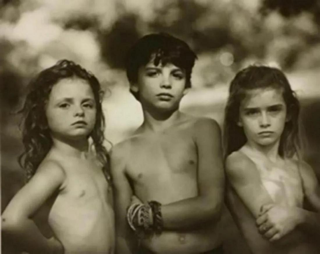 Sally Mann, Emmett, Jessie and Virginia, 1984: Photographer: Sally Mann is an American photographer, widely known for her large-format, black-and-white photographs - at first of her young children, then later of landscapes suggesting decay and dea