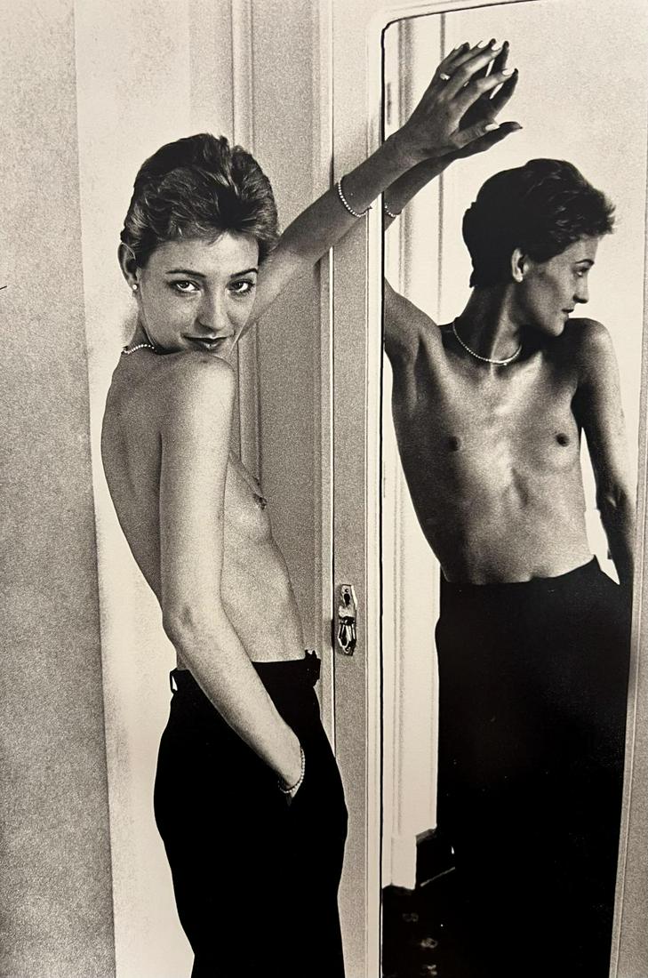 Helmut Newton, Loulou La Falaise, Hotel Pont-Royal, Paris, 1975: Photographer: Helmut Newton (Germany, 1920 - 2004) - best known for his erotically charged highly stylized images, Helmut Newton was one of the most influential fashion photographers of all time. Titl