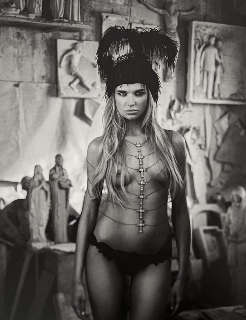 Marc Lagrange, Crucified, 2000's: Photographer: Marc Lagrange was a Belgian photographer known for his nude portraits of female figures. Lagrange created dream-like and fantastical narrative pictures populated by beautiful nudes that