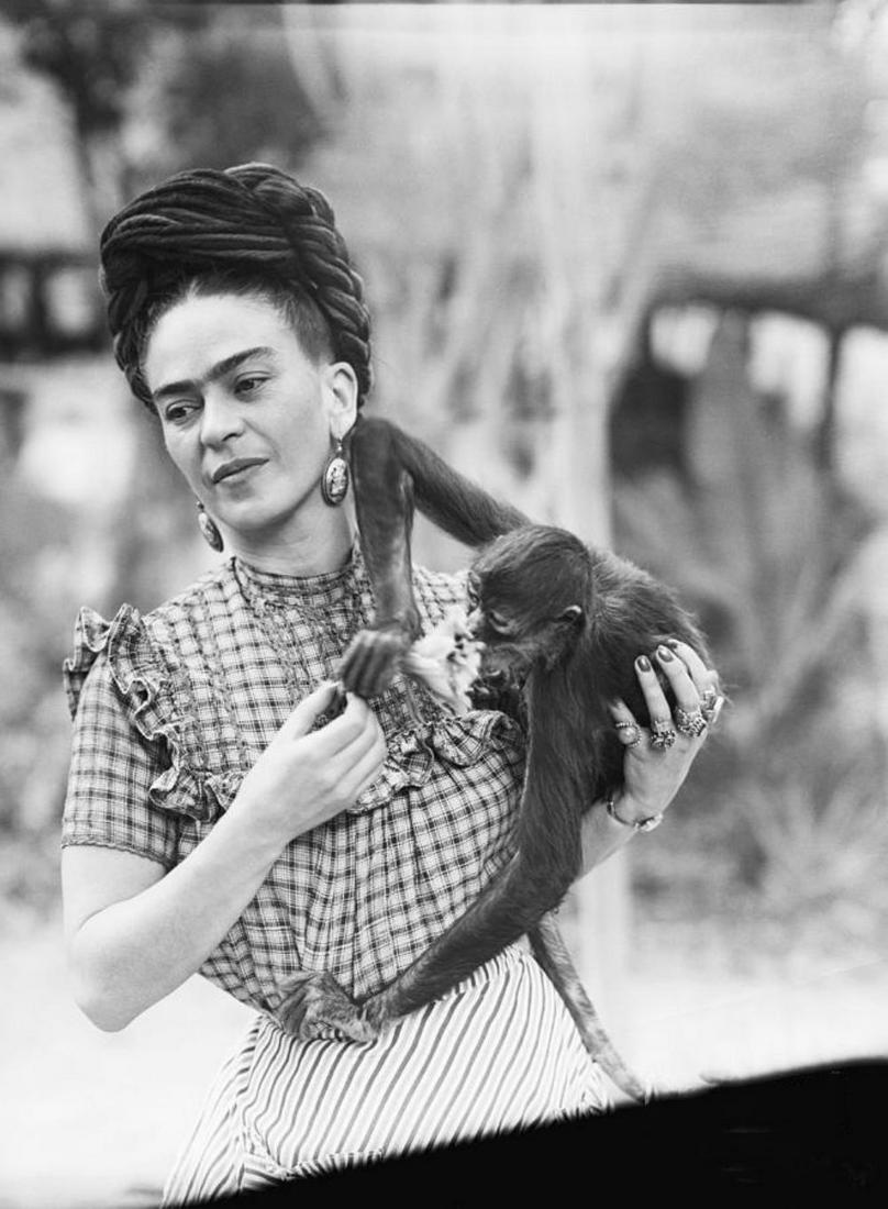 Ivan Dmitri, Frida Kahlo with Monkey, 1940: Photographer: Ivan Dmitri Subject/Title: Frida Kahlo with Monkey Date Of Negative: 1940 Type Of Print: Authentic Vintage Sheet Fed Photogravure/Heliogravure Date Of Print: 2021 Publisher: Taschen GmbH