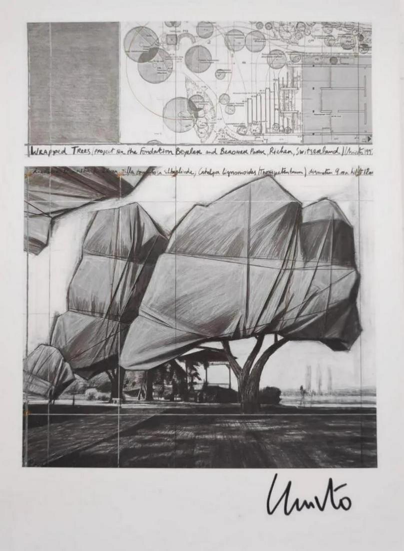 Christo Javacheff, Wrapped Trees, Hand signed lithograph (1 of 1)