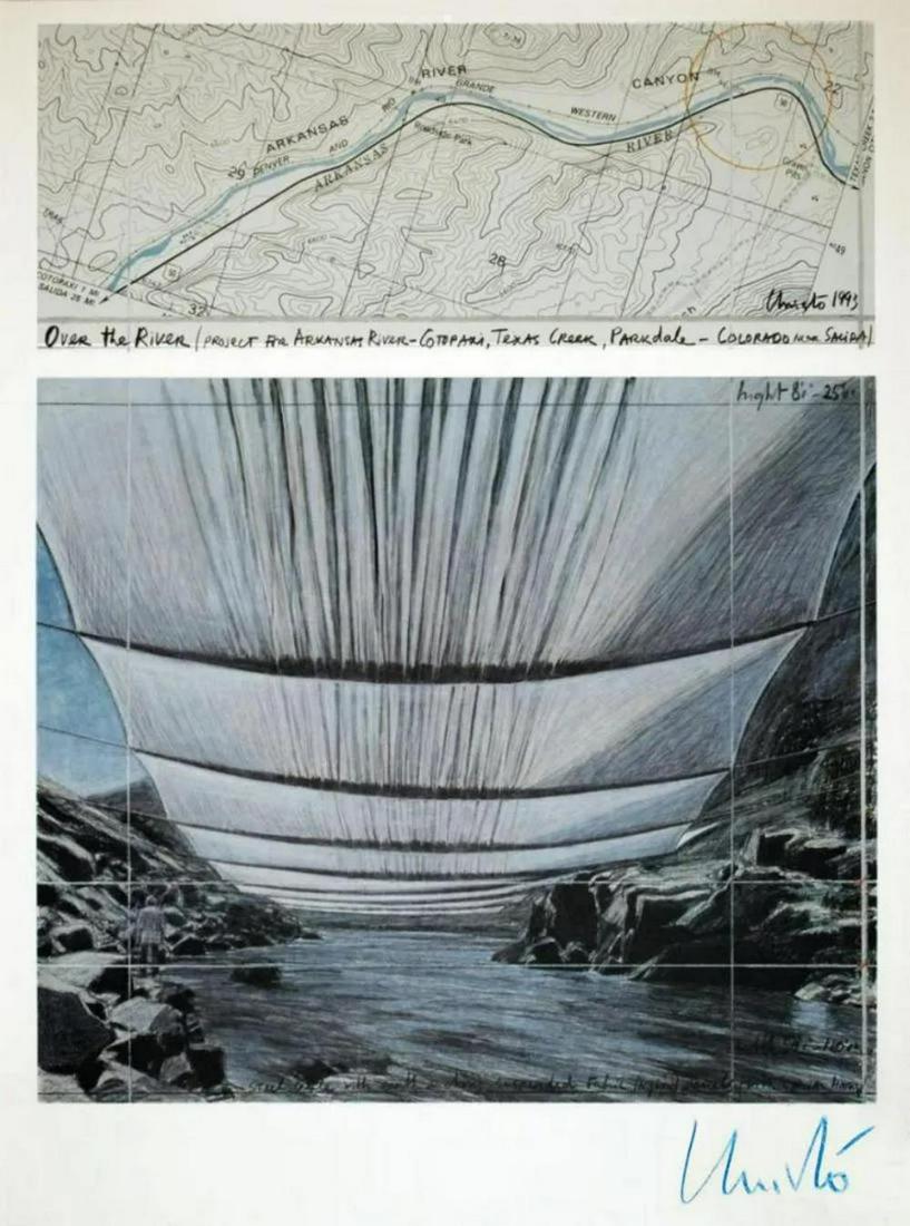 Christo Javacheff, Over the river - 1999, Hand signed lithograph (1 of 1)