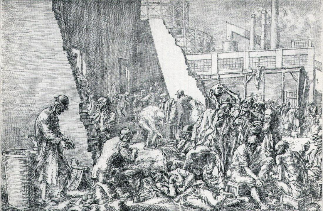 Reginald Marsh, The Jungle, 1934: Artist: Reginald Marsh Title: The Jungle Date Of Negative: 1934 Type Of Print: Vintage Photogravure/Lithograph, Printed from the original plate Date Of Print: 1939 (82 years old print) Paper: Medium w