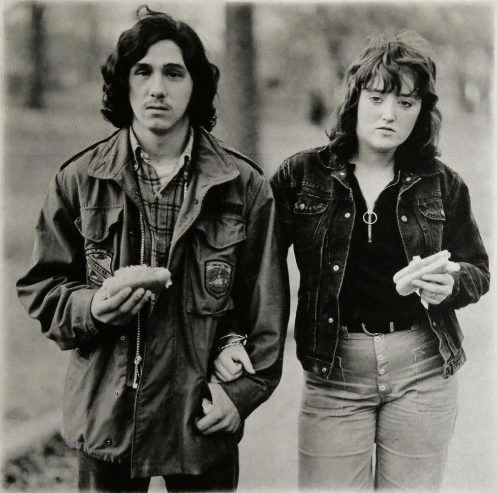 Diane Arbus, A young man and his girlfriend, 1971: Photographer: Diane Arbus Born: March 14, 1923, New York, New York, United States. Died: July 26, 1971, Westbeth Artists Housing, New York, United States. Diane Arbus was an American photographer. Arb