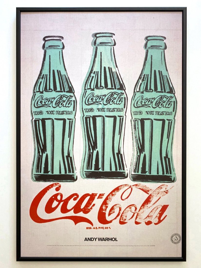 ANDY WARHOL "3 COKE BOTTLES" POSTER 1996: ANDY WARHOL â€œ3 Coke Bottles 1996” Poster size: 31.5 x 23.5 inches Framed Approx.: 36 x 28 inches out of poster Very Good vintage condition Shipped with frame with Plexiglass Printed in Ger