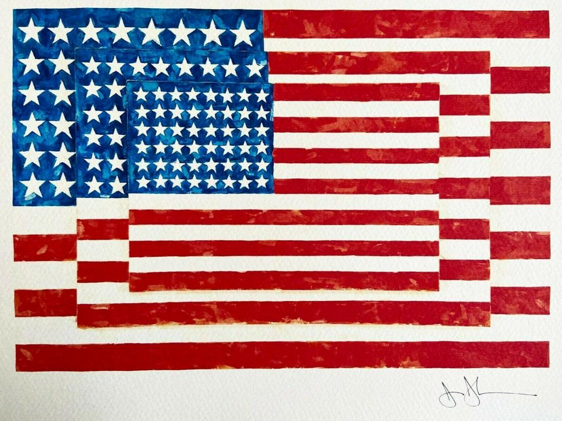 Jasper Johns 'Three flags' 1978, Limted edition lithograph (1 of 3)