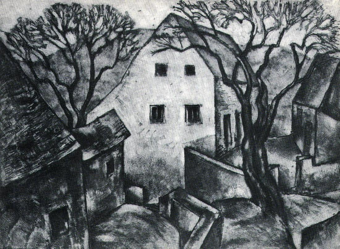 Albert Heckman, The Side Street, 1939: Artist: Adolf Dehn Title: The Side Street Date Of Negative: 1939 Type Of Print: Vintage Photogravure Date Of Print: 1939 (82 years old print) Paper: Medium weight, satin/matte finish Print Origin: New