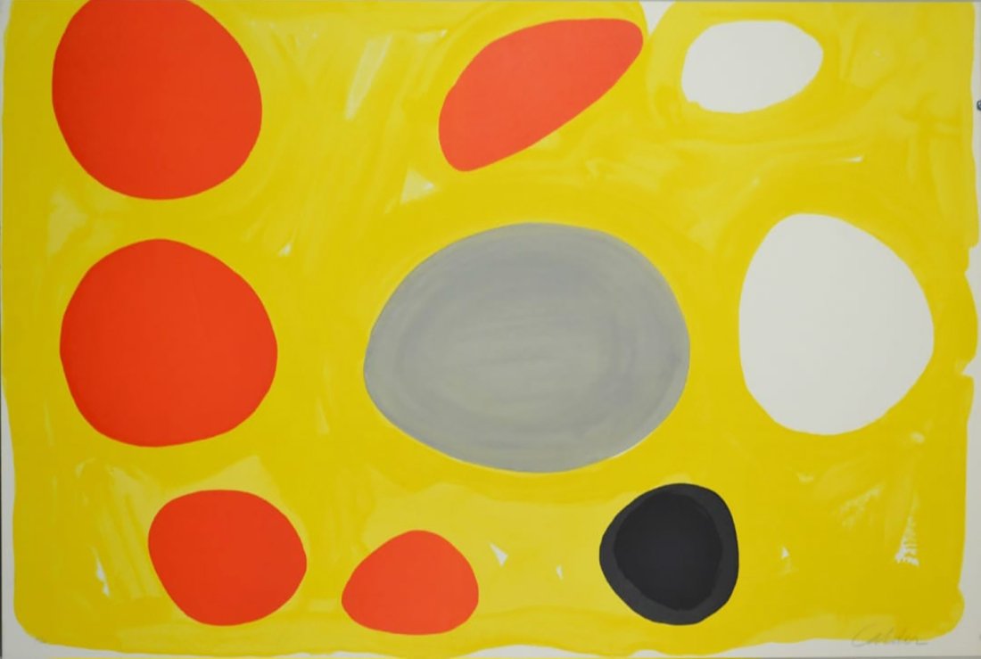 Alexander Calder "Grande composition fond jaune" (Large Composition with Yellow Background) (1970) (1 of 3)