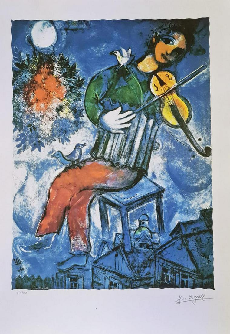 Marc Chagall (After), The blue violinist, Lithograph (1 of 1)