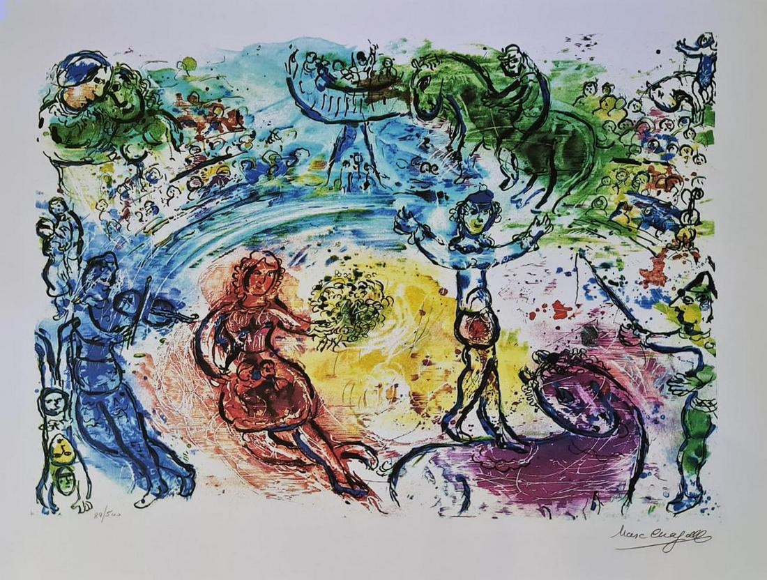 Marc Chagall (After), LE CIRQUE, Lithograph Facsimile (1 of 1)