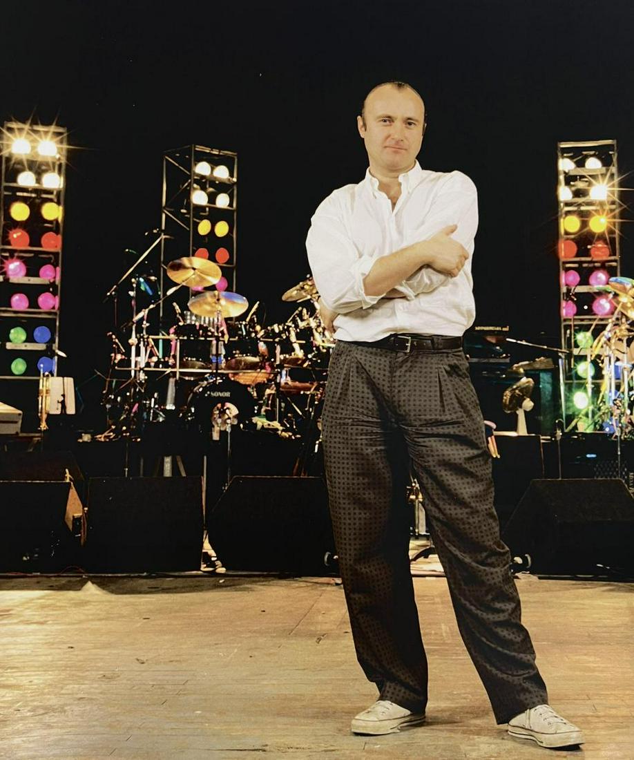 Terry O'neill, Phil Collins, Mid 1990's: Photographer: TERRY O'NEILL Subject/Title: Phil Collins Date Of Negative: Mid 1990's Type Of Print: Authentic Sheet Fed Photogravure/Heliogravure. Date Of Print: 2020 Publisher: ACC Art Paper: Medium