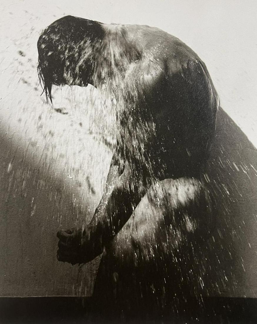 Herb Ritts, Male Nude, Splash 1989: Photographer: Herbert "Herb" Ritts (American, 1952 - 2002) - renowned fashion, art and celebrity photographer. Title: Male Nude, Splash Date Of Negative: 1989 Type Of Print: Fine Duotone Photo Engravi