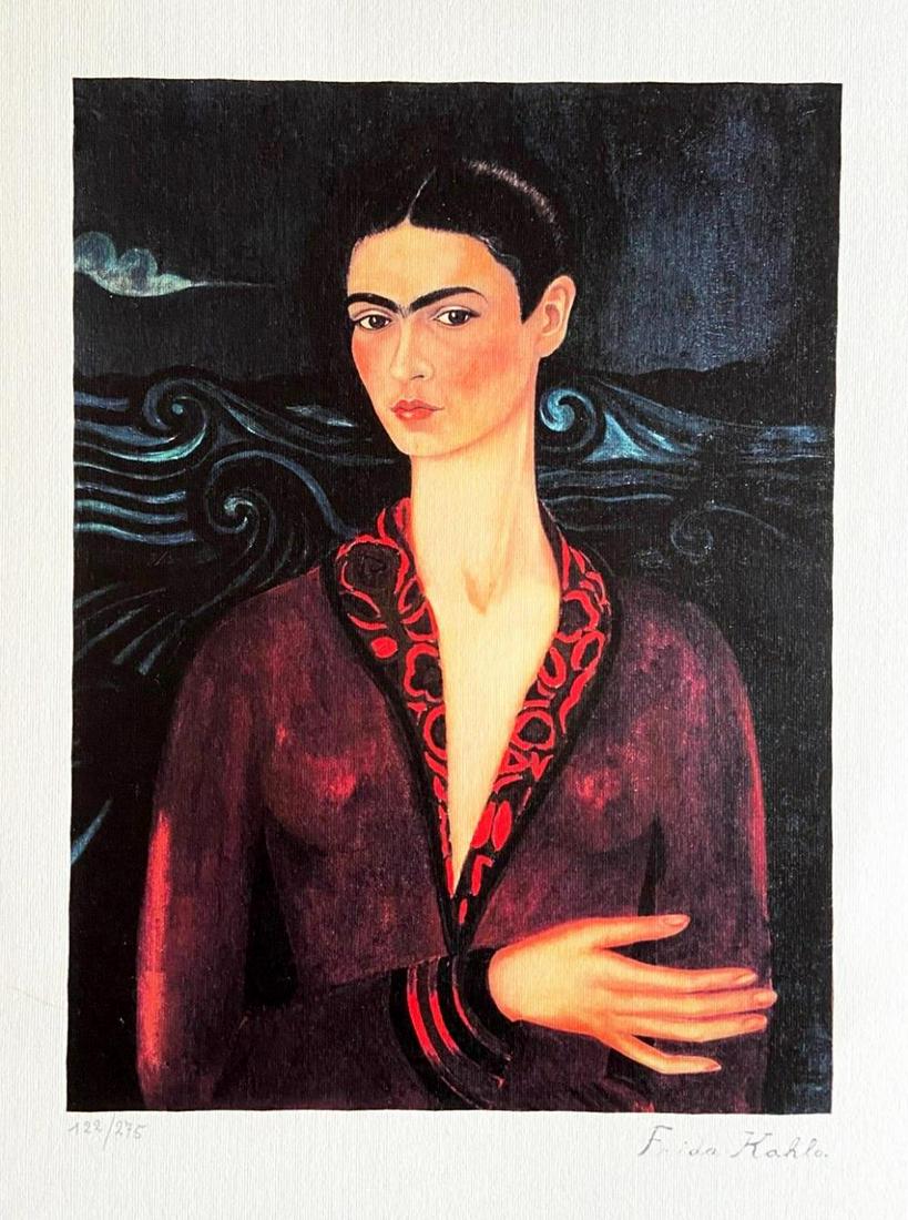 Frida Kahlo 'Self-Portrait in Velvet Dress' limited edition lithograph 1986 (1 of 2)