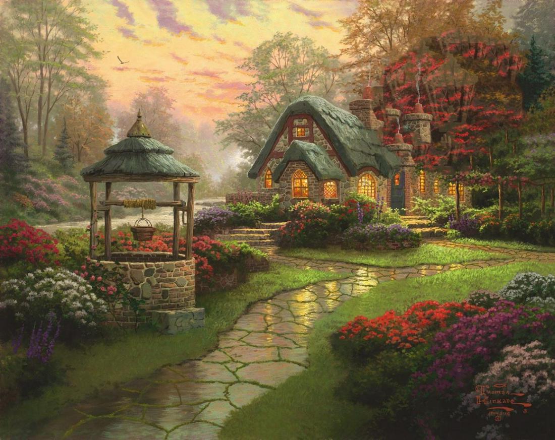 Thomas Kinkade 'Make A Wish Cottage' Lithograph Signed & Numbered (1 of 1)