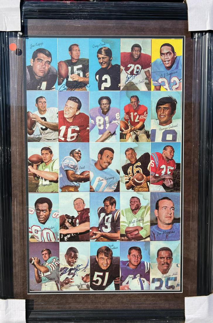 1970 Topps Super Football Set Uncut Sheet 25, Signed By Bobby Bell, Bart Starr & Deacon Jones (1 of 4)