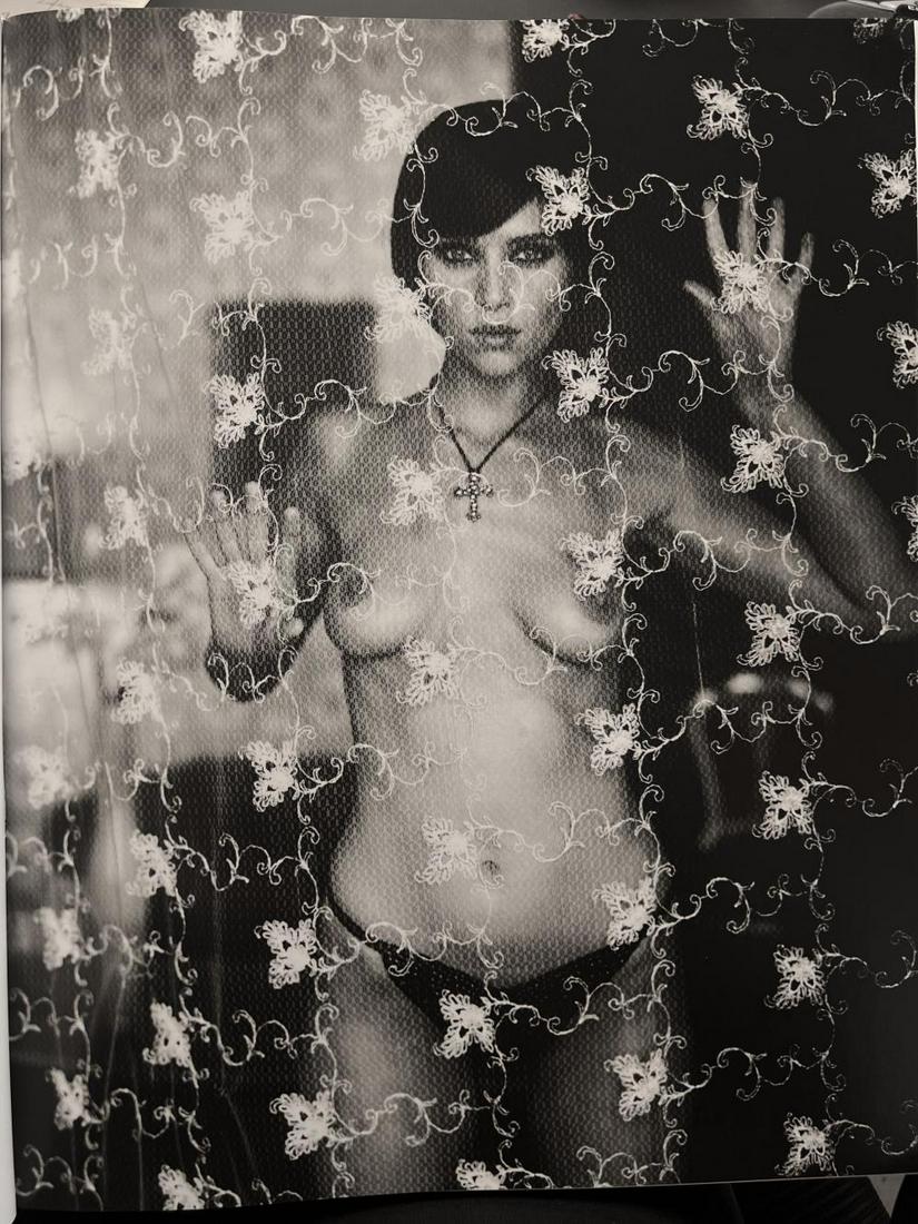 Marc Lagrange - Marina Behind-The Curtain, 2004: Photographer: Marc Lagrange was a Belgian photographer known for his nude portraits of female figures. Lagrange created dream-like and fantastical narrative pictures populated by beautiful nudes that