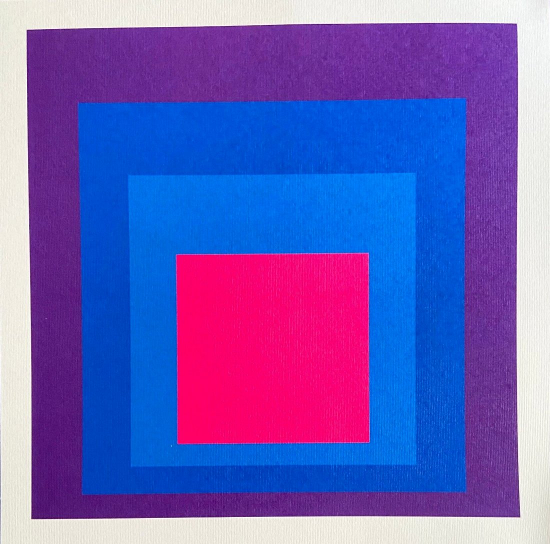 Josef Albers, 'Homage to the square' 1979 Limited edition lithograph: Josef Albers "Homage to the square" Lithograph printed by the Guggenheim Museum in 1979 The work measures 30x30 cm Limited edition of 250 hand-numbered pieces, numbered on the verso Â© Guggenheim Mu