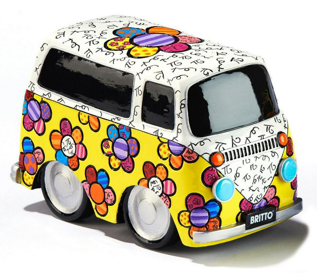 ROMERO BRITTO, VOLKSWAGEN WAGON VAN SCULPTURE - 2010 (1 of 2)