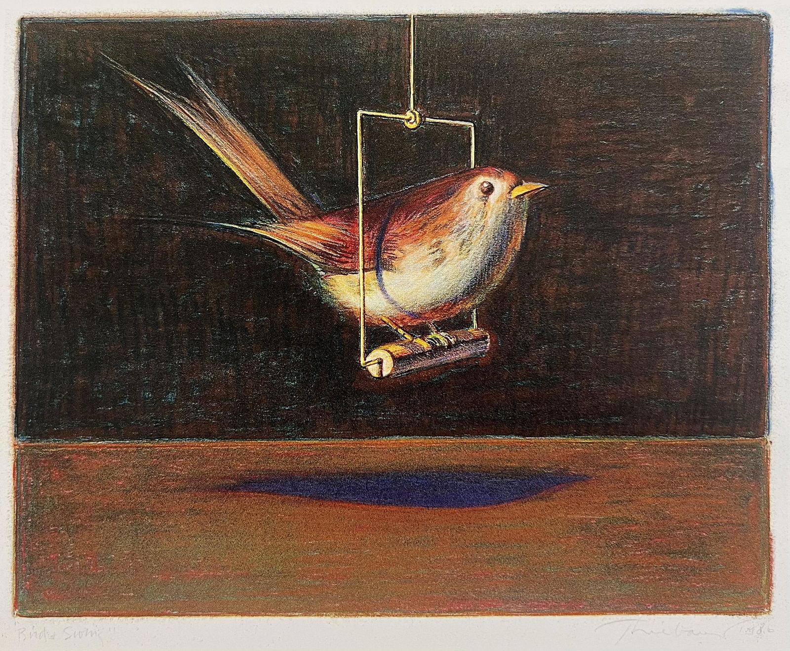 Wayne Thiebaud, Bird in Swing, 1986, Plate Signed, Titled & Dated (1 of 1)