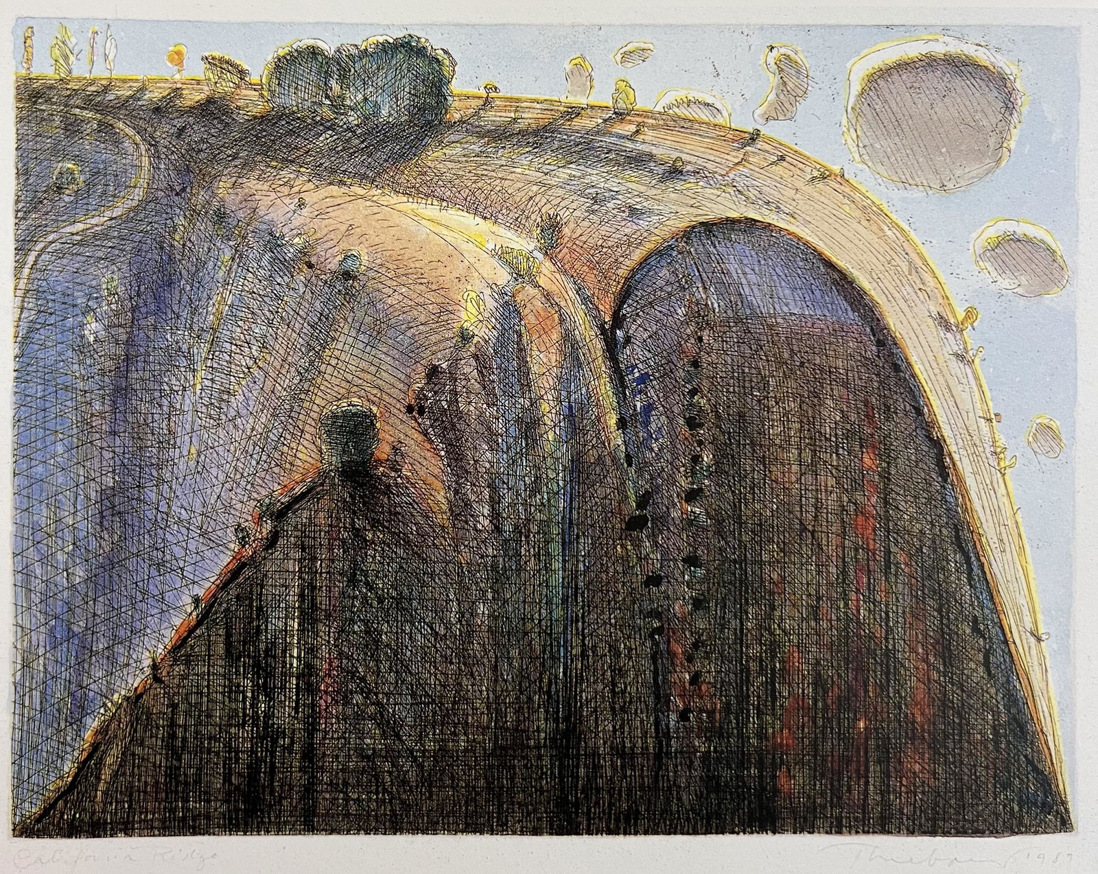 Wayne Thiebaud, California Ridge, 1987, Plate Signed, Titled & Dated (1 of 1)