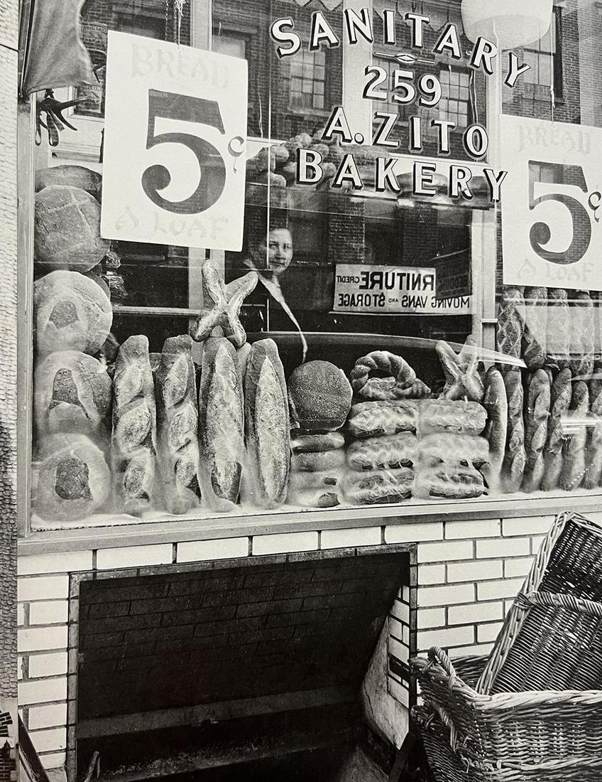 Berenice Abbott, Bread Store, 259 Bleecker Street, 1930s: Photographer: Berenice Alice Abbott was an American photographer best known for her portraits of between-the-wars 20th century cultural figures, New York City photographs of architecture and urban des