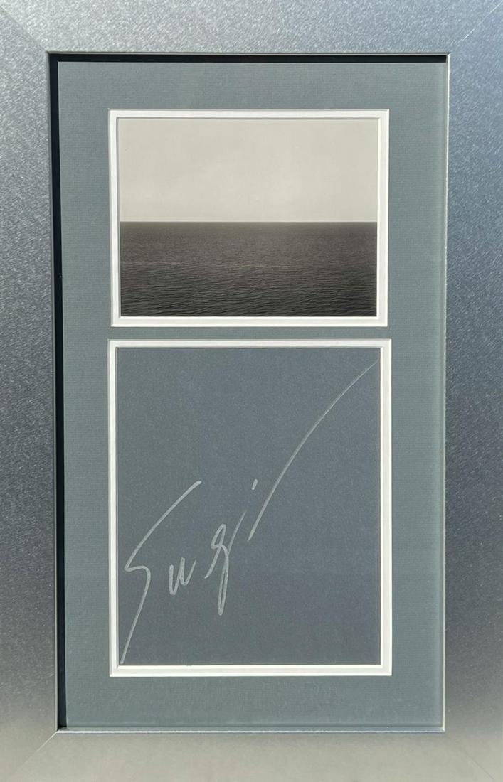 HIROSHI SUGIMOTO, Sea of Japan, Rebun Island, 1996, with cut Hand signed & framed: Photographer: Hiroshi Sugimoto is a contemporary Japanese photographer whose esoteric practice explores memory and time. Using the intrinsic quality of long-exposure photography, the artist provides i