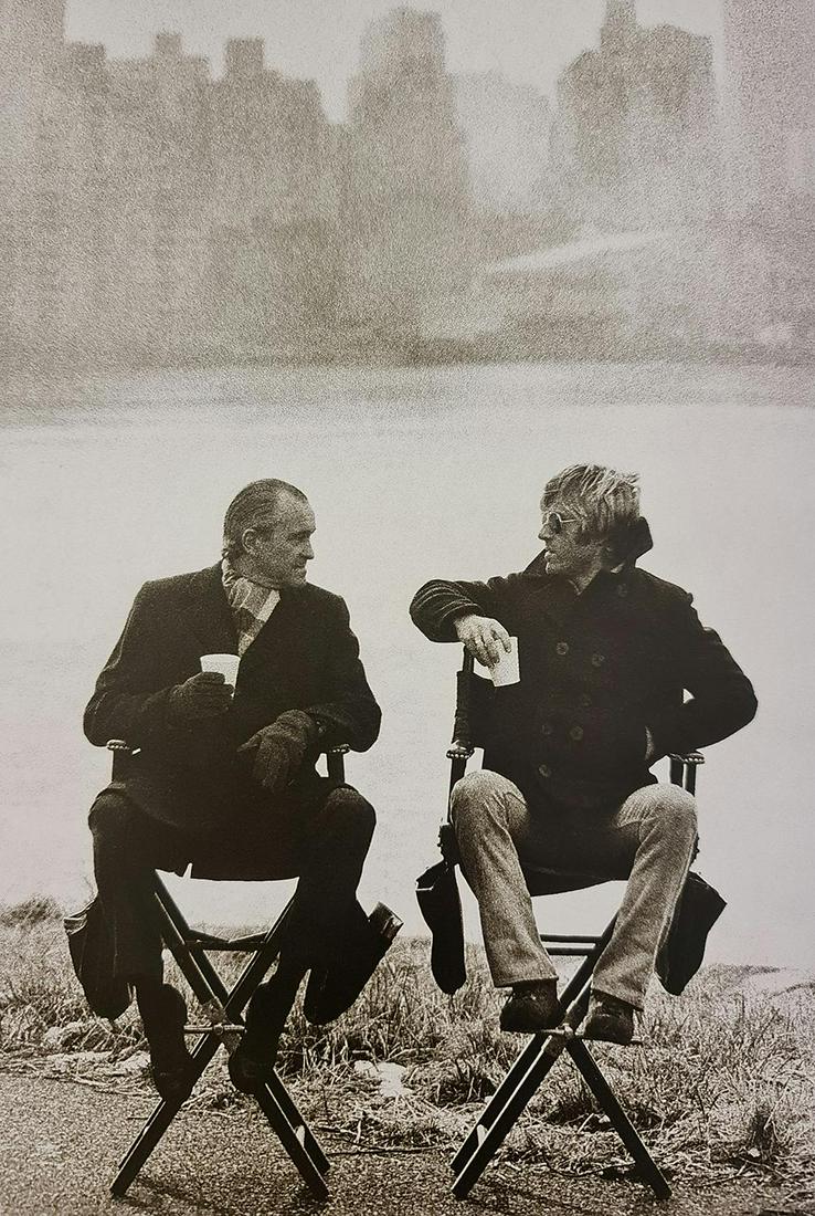 Terry ONeill, Former Cia Director Richard Helms Visiting Robert Redford During The Filming Of Three: Photographer: Terry ONeill was a British photographer, known for documenting the fashions, styles, and celebrities of the 1960s. Title: Former CIA director Richard Helms visiting Robert Redford during