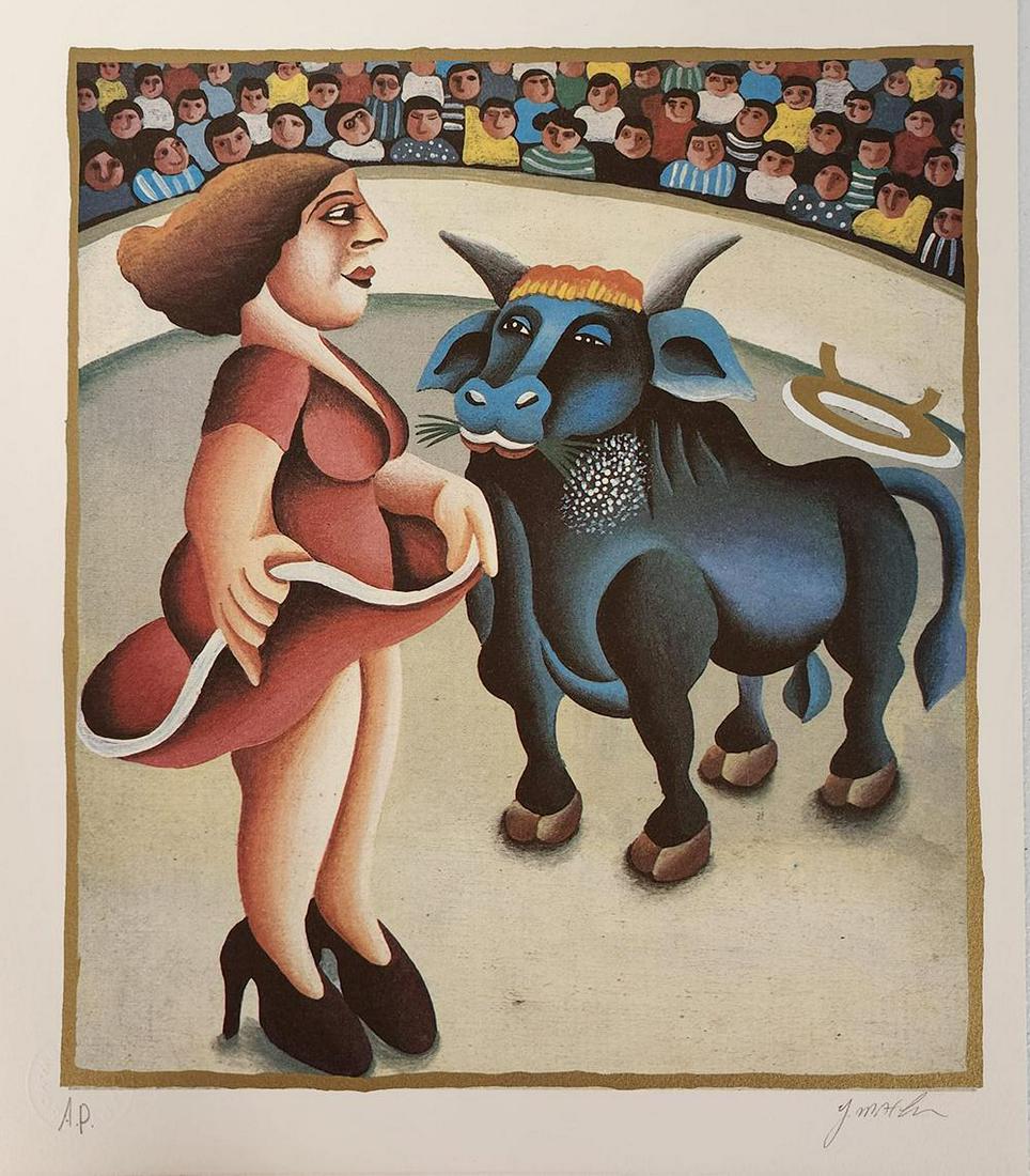 Yuval Mahler 'Taurus' From The Zodiac Suite, Signed & Numbered Lithograph (1 of 1)