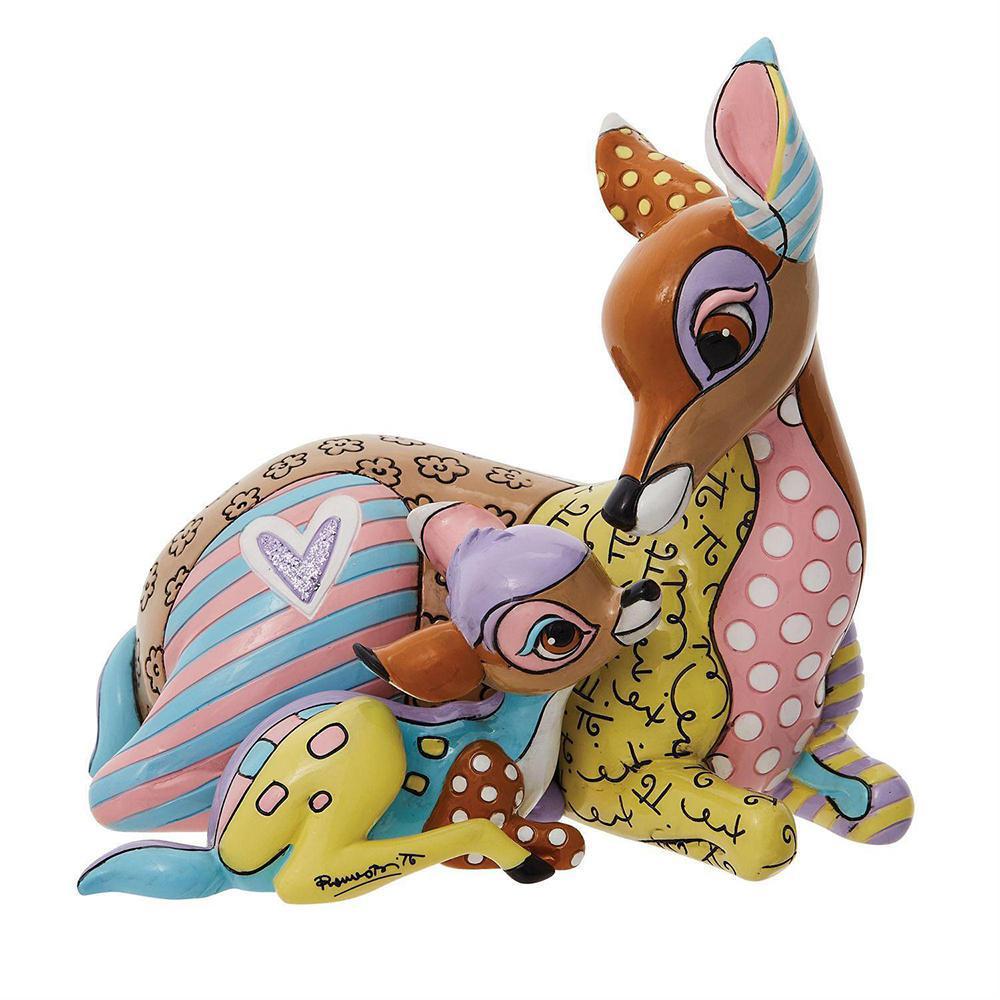 Disney By Romero Britto 'Bambi And Mother' Stone Resin Sculpture: DISNEY BY ROMERO BRITTO 'Bambi and Mother' Signed, Romero Britto, on Bambi's right foot Material: Stone Resin Product Dimensions: 5.7 in H x 4.33 in W x 6.1 in L Cartoon Character: Disney Provenance: 