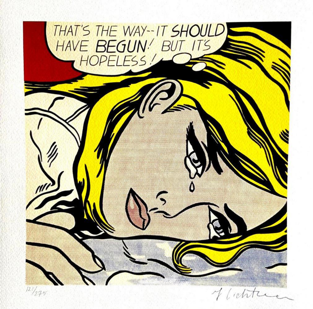 Roy Lichtenstein 'That'S The Way It Should Have Begun…' Limited Edition Lithograph 1986: Roy Lichtenstein "That's the way it should have Begun..." Lithograph of an original work by Roy Lichtenstein, printed in 1986. 33 x 33 cm Edition of 275 pencil-numbered lower left Plate Signed Signatu