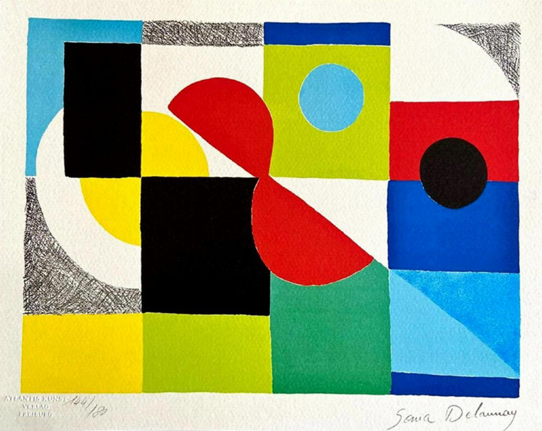 Sonia Delaunay 'Big Red Propeller' Limited Edition Lithograph 1978 (1 of 2)