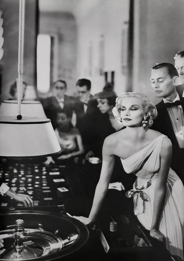 Richard Avedon, Sunny Harnett, Evening dress by Gres, Casino, Le Touquet, 1954: Photographer: Richard Avedon (American, 1923 - 2004) - internationally renowned portrait and fashion photographer, one of the most important and influential photographers during the last half of the t