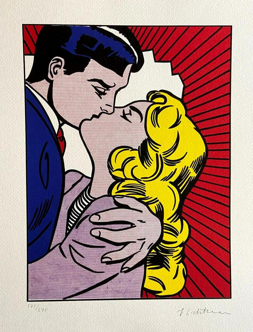 Roy Lichtenstein 'The kiss - 1986' Limited edition lithograph (1 of 2)
