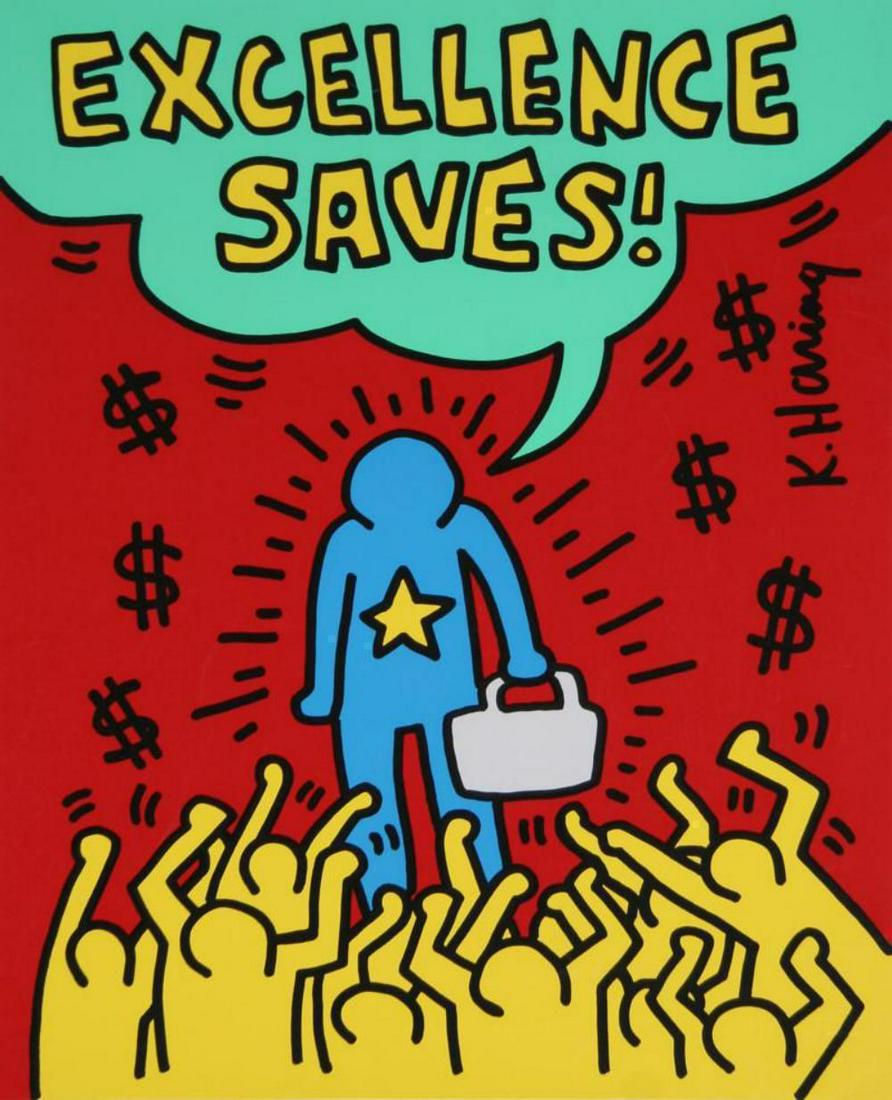 Keith Haring 'Excellence Saves', 1999 Japan Poster (1 of 3)