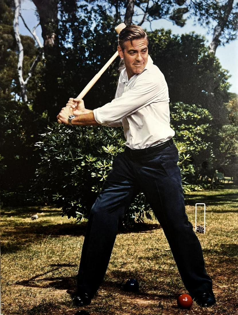 Martin Schoeller, George Clooney, Antibes, France, 2007: Photographer: Martin Schoeller (born March 12, 1968) is a New York-based photographer. Subject: "George Clooney, Antibes, France" Date Of Negative: 2007 Type Of Print: Fine Duotone Photo Engraving Dat