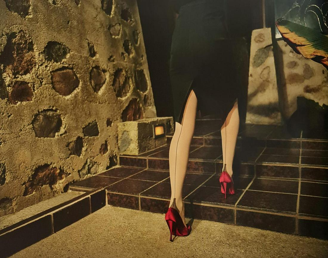 Jacques Olivar, Red Satin, Los Angeles, 2005: Photographer: Jacques Olivar, born in Casablanca in 1941, was an advertising photographer and movie director before embracing fashion photography. Visual seduction and cinematic sensibility are keys t