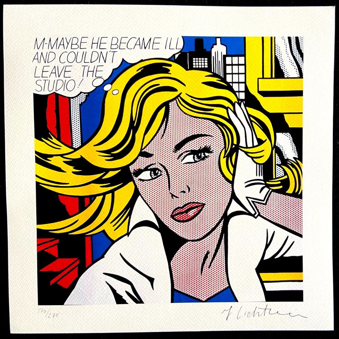Roy Lichtenstein 'M-Maybe - 1986' Limited Edition Lithograph (1 of 2)