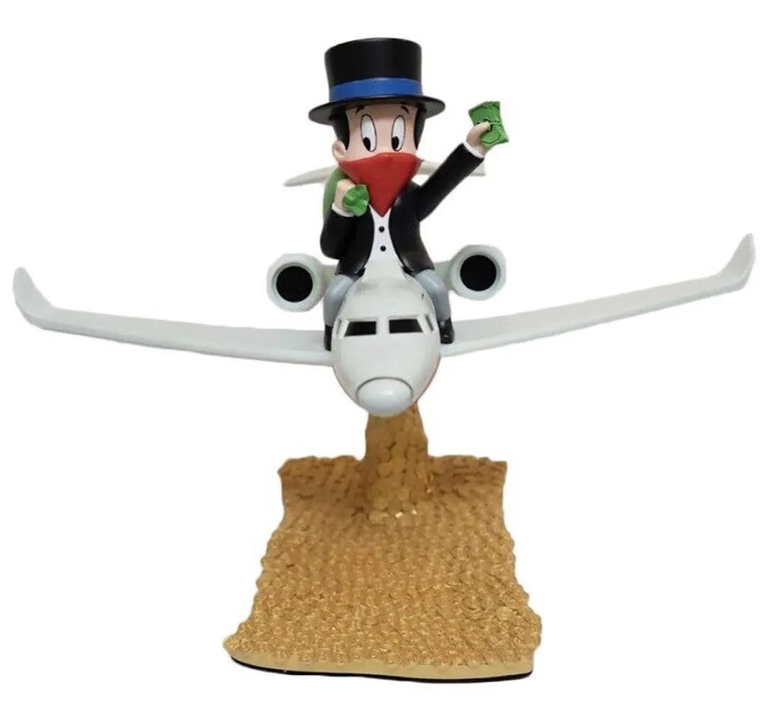 Alec Monopoly 'Rich Airways' 2021, Painted cast vinyl sculpture: Artist: Alec Monopoly Title: Rich Airways Medium: Painted cast vinyl Size: 18 x 14 x 13 inches Edition: of 250 Year: 2021 Condition: The artwork is in excellent condition Certificate of authenticity: